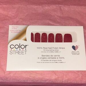 Color Street Glittery Red Nail Strips